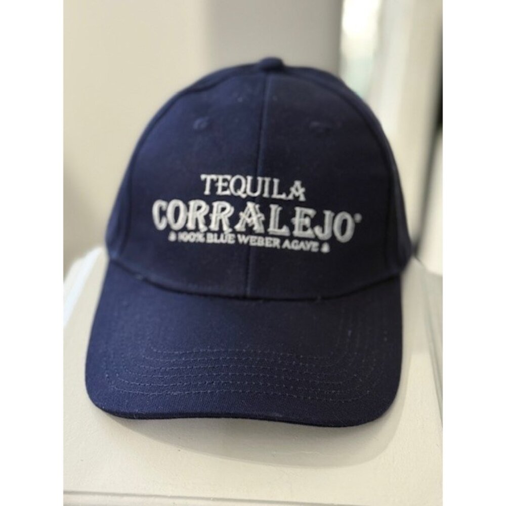 Tequila Corralejo 100% Blue Weber Agave Navy White Embroidered Logo Adjustable